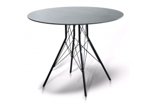 MR1000411 интерьерный стол из HPL круглый Ø90см (серый гранит)
